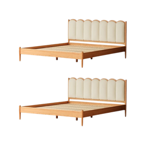 Wholesale Price Luxury <b>Wooden</b> Bed With Fabric <b>Headboard</b> upholstered King and Queen Size Bed Nordic Frame - Product Image 2