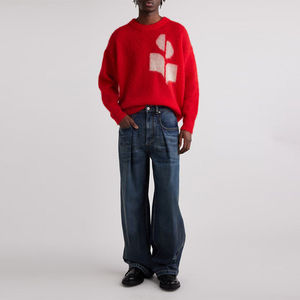 Pull en tricot thermique d'hiver décontracté coupe ajustée pour hommes Sweat-shirt à col rond à la mode respirant anti-rétrécissement avec motif - Product Image 2