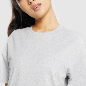 Camisetas lisas de poliéster para mujer, Camisetas estampadas personalizadas de manga corta con cuello en V, fabricantes - Product Image 4