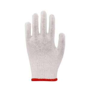 Guantes de trabajo de punto de algodón blanco de alta calidad Hilo de lana duradero Protección de manos de seguridad Uso industrial diario Flexible de secado rápido - Product Image 3