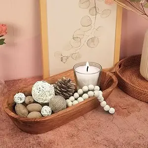 Tazón de masa de madera de mango tallado a mano al mejor precio para la decoración del hogar y la habitación de la granja - Product Image 5