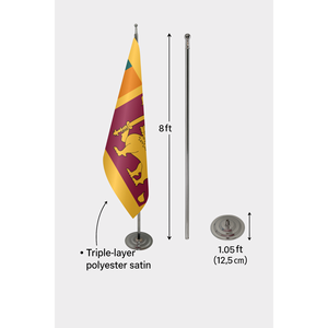 Bandera Oficial de Sri Lanka para Interiores, Impresa Digitalmente con Asta de Aluminio - Product Image 6