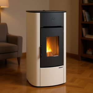 Estufa de Pellets MARIELLA Ivory de 5 Estrellas y 7 kW, Clase A+, 1294800, Alta Eficiencia para Calefacción del Hogar - Product Image 3