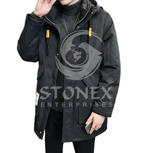 Venta al por mayor de los hombres Parka chaqueta transpirable impermeable cortavientos con capucha ropa de calle personalizable tela de invierno - Product Image 5