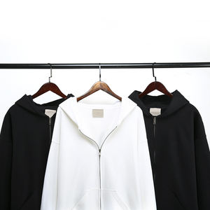 Haute qualité personnalisé Double taille fermeture éclair 460g 100% coton pleine fermeture éclair sweats à capuche col zippé femmes hommes sweats à capuche - Product Image 1