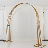Arche de toile de fond incurvée en métal Wedkey pour cérémonies de mariage et décorations d'anniversaire - 2,1-2,4 m de haut, design personnalisable