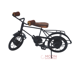 Mini ciclo antiguo de la mejor calidad con acabado negro hecho a mano de metal para decoración del hogar por exportadores indios - Product Image 2