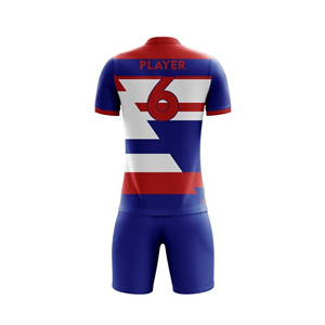 Ropa de fútbol de verano, camiseta personalizada de manga corta, conjunto de pantalones cortos, azul, rojo y blanco, 24-25 - Product Image 2