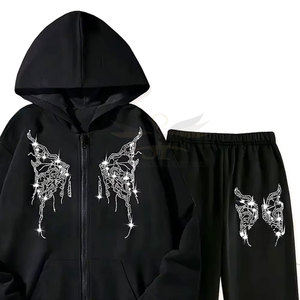 Cómodo ajuste Rhinestone chándal estilo callejero cómodo ajuste Rhinestone chándal OEM disponible - Product Image 3