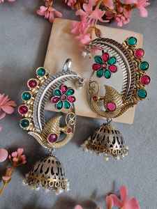 Diseñador elegante Jhumka pendientes brillantes piedras de circón para la boda compromiso fiesta desgaste accesorio de moda principalmente - Product Image 4