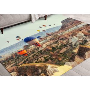 Cappadocia <b>Rug</b>: Air Balloon Landscape, Pet Friendly Home Decor,<b>Chenille</b> <b>Rug</b> - Product Image 1