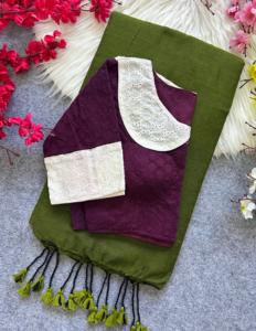 Última Tendencia en Saris de Algodón Khadi Lisos, Fabricante y Proveedor de Moda Femenina de la India a la Tarifa Más Baja - Product Image 5