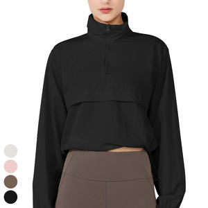 Dos simple et devant à la mode femmes bloc de couleur pull court veste courte et ensemble court - Product Image 3