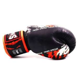 Guantes de Boxeo de Diseño Nuevo con Estampado de León para Gemelos, Guantes de Boxeo de Piel de Vacuno Genuina para Muay Thai y MMA, OEM - Product Image 3