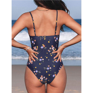 Maillot de bain femme confortable, respirant, à contraste de couleurs, durable, sans couture, une pièce, avec logo frontal, séchage rapide - Product Image 5