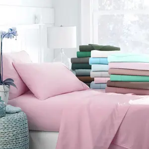 Set di lenzuola di cotone personalizzato lenzuola di lino bianco biancheria da letto Set di biancheria da letto all'ingrosso 100% Set di lenzuola di cotone