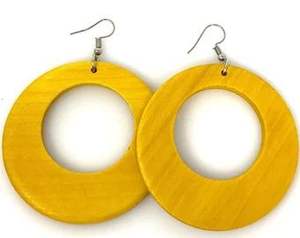 ต่างหูแฟชั่นทำด้วยมือแบบห้อยทำจากไม้สไตล์วินเทจน้ำหนักเบาสำหรับงานแต่งงาน - Product Image 4