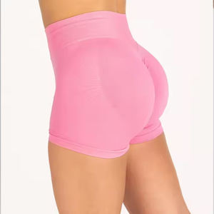 Top Trend Pantalones cortos para correr de compresión de glúteos de cintura alta para mujer Pantalones cortos transpirables sin costuras ajustados disponibles para mujer - Product Image 3