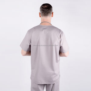 Top de hombre de tela de sarga de cuatro bolsillos de calidad al por mayor de Vietnam Poly Spandex para hospitales médicos - Product Image 2