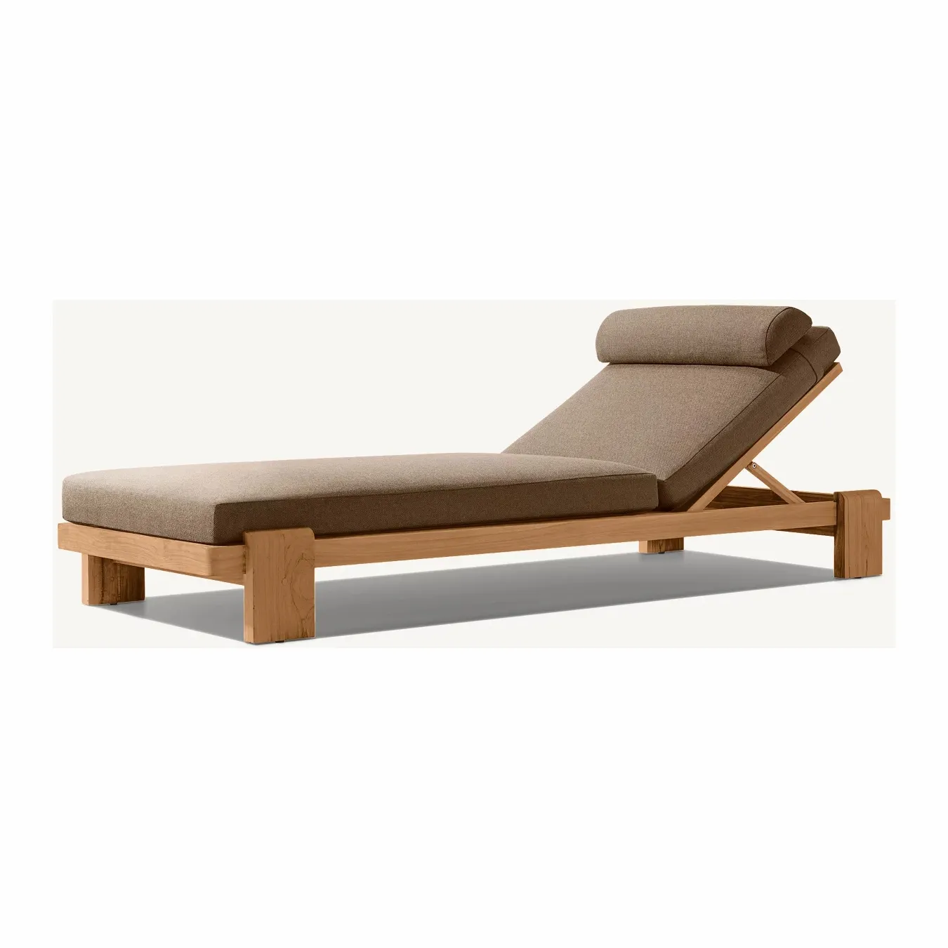 High-End-Outdoor-Teak-Schlaflehne mit Allwetter-Kissen Teakholz Chaise-Lounge für Hotel Resort-Projekt