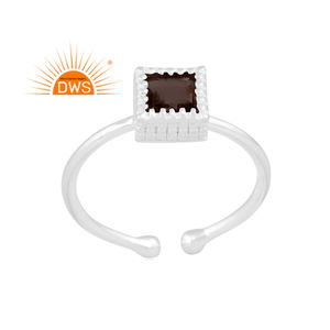 Best Quality Fine Sterling Silver Natural Smoky Quartz Gemstone <b>Adjustable</b> <b>Ring</b> Custom Jewelry For Women Gift For Her - Product Image 1