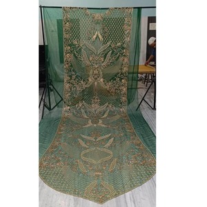 สินค้าขายดี Somali Dirac Saree ที่มีรายละเอียดลูกปัดและสีสดใสสำหรับโอกาสพิเศษพร้อมขาย - Product Image 3