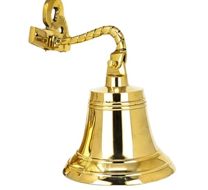 Cloche de bateau en laiton vintage solide Antique poli Premium cloche de bateau nautique décor de navire de la marine maritime coustmized laiton suspendu - Product Image 1