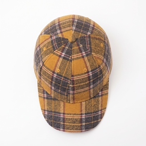 Casquette de baseball unisexe à carreaux, 6 panneaux, en flanelle, ajustable, décontractée, avec contraste de couleurs, motif jaune, marron, gris, taille adulte - Product Image 6