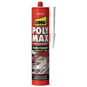 Pegamento Líquido UHU POLY MAX 10 SEK SOFORT POWER, Cartucho de 425 g, Adhesivo y Sellador Blanco - Product Image 3