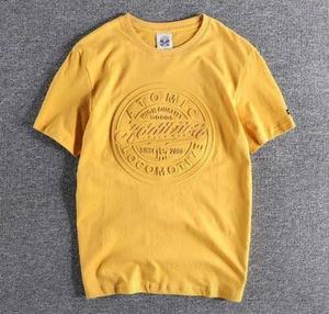 เสื้อยืดผู้ชายคุณภาพสูง ลายนูน แห้งเร็ว ระบายอากาศได้ดี ผ้าฝ้าย 100% แขนสั้น พิมพ์ลายแบบรีดร้อน ดีไซน์เรียบง่าย สวมใส่สบาย - Product Image 3