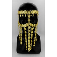 Chaîne de visage plaquée or arabe, masque de mariée du Moyen-Orient, bijoux, masque de danse du ventre, chaîne de tête arabe à forte demande, fournisseur