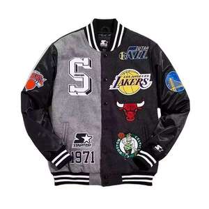 La mejor chaqueta universitaria de punto de invierno de calidad superior Logotipo personalizado Lona frontal Tendencia Moda Streetwear Estilo Bomber Jacket - Product Image 1