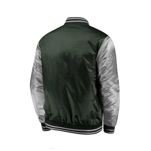 Chaqueta universitaria de satén para hombre, chaqueta de equipo estilo bombardero universitario con bordado personalizado - Product Image 5