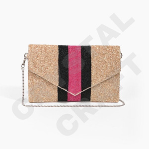<b>Sequin</b> Lines Custom Beaded Party Clutch Evening Bag Designer Ladies Shoulder Bags Luxury Purses and <b>Handbags</b> Parties - Product Image 4