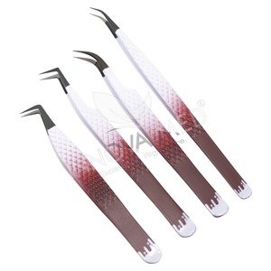 Pince à épiler Silver Ombre à prix abordable Pince à épiler d'extension de cils par Innovamed Diamond Grip Pince à cils noir et blanc - Product Image 6