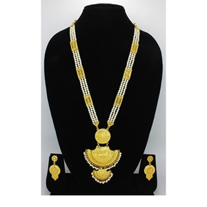 Joyería Antigua India chapada en oro de moda de latón puro indio nupcial boda desgaste joyería conjunto de collar de alta calidad - Product Image 3