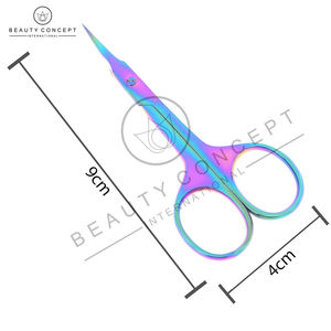 Ciseaux à cuticules en acier inoxydable multicolores pour droitiers, outils de nail art de haute qualité, emballage personnalisé - Product Image 2