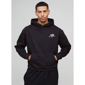 เสื้อมีฮู้ดผ้าฝ้ายโอเวอร์ไซส์สำหรับผู้ชายเสื้อสวมหัวแบบเรียบๆดีไซน์แบบสวมหัวใช้ได้ทั้งชายและหญิงทรงพลัสไซส์สำหรับฤดูหนาว - Product Image 3