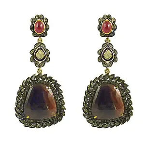 Women's Sapphire & Ruby Statement <b>Fashion</b> <b>Drop</b> <b>Earrings</b> Elegant Jewelry Accessory - Product Image 2
