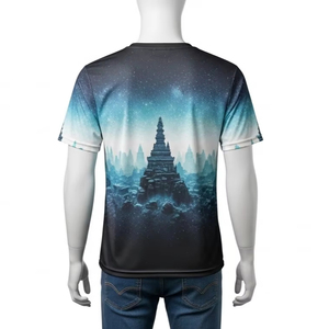 Camisetas de Cuello en V de Poliéster y Algodón Comprimido, Impresión Digital, Tela Elástica, Logotipo Personalizado, Uso Diario, Moda Casual - Product Image 2