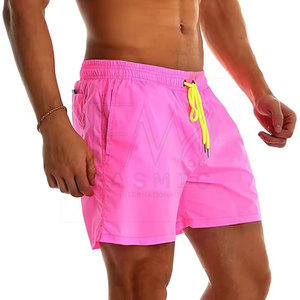 Pantalones cortos cortavientos para hombre estilo callejero con cierre de cordón para exteriores, ropa deportiva transpirable impermeable con patrón sólido para correr - Product Image 1
