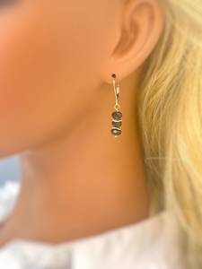 Vibrant noir Tourmaline fait à la main 925 argent massif noir pierres précieuses boucles d'oreilles légères bijoux de tous les jours pour les femmes pierre de naissance - Product Image 4