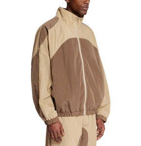 Ensemble de survêtement coupe-vent en nylon pour homme, 100 % polyester, à rayures, coupe ample, avec fermeture éclair, broderie, pour le jogging et les loisirs - Product Image 3