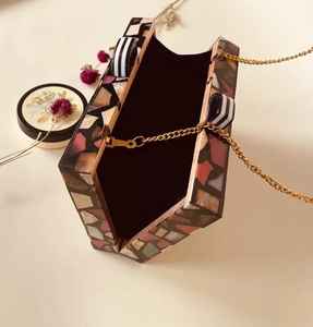 Antique <b>Handbag</b> Resin Clutch Imitation Pearl Luxury Butterfly Solid Charm Clutch Complete Set Women's Wedding Creative Design - Product Image 5