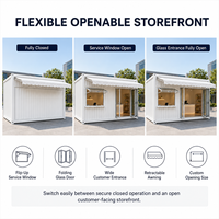 Boutique Modulaire Préfabriquée en Conteneur avec Fenêtre de Service Ouvrable et Porte Pliante en Verre pour Centre Commercial et Commerce de Détail Extérieur – Design Moderne
