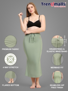 Trendmalls Respirant pour Spandex Saree Shapewear Jupon pour Femme en Acier Vert - Product Image 2