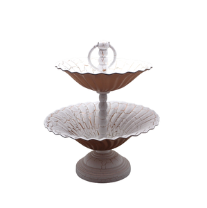 Vente chaude fer 2 niveaux gâteau support fumée pierre Style moderne gâteau support pour cuisine et Table Top mariage décoration à la main - Product Image 3