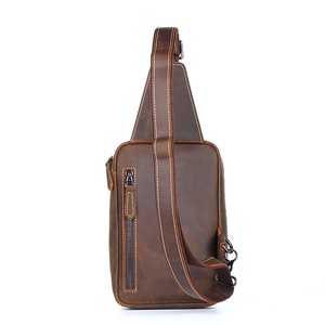 Sacs à bandoulière unisexes de haute qualité en cuir véritable, antivol, avec panneau solaire, fermeture éclair, petit sac à bandoulière, sac de poitrine, sac de téléphone portable - Product Image 3