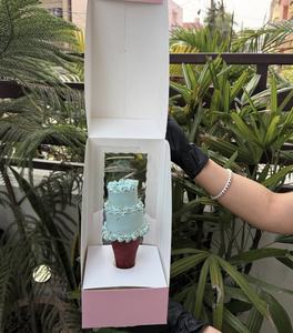 热卖可折叠蛋糕盒情人节蛋糕包装盒玻璃蛋糕包装 - Product Image 3