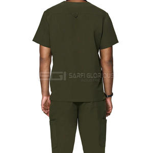 Conjunto de Uniforme Médico Personalizado OEM Color Verde Azulado para Hombre, Uniforme de Enfermero con Paneles en Contraste, Cuello en V, Manga Corta, para Clínica y Hospitales - Product Image 2